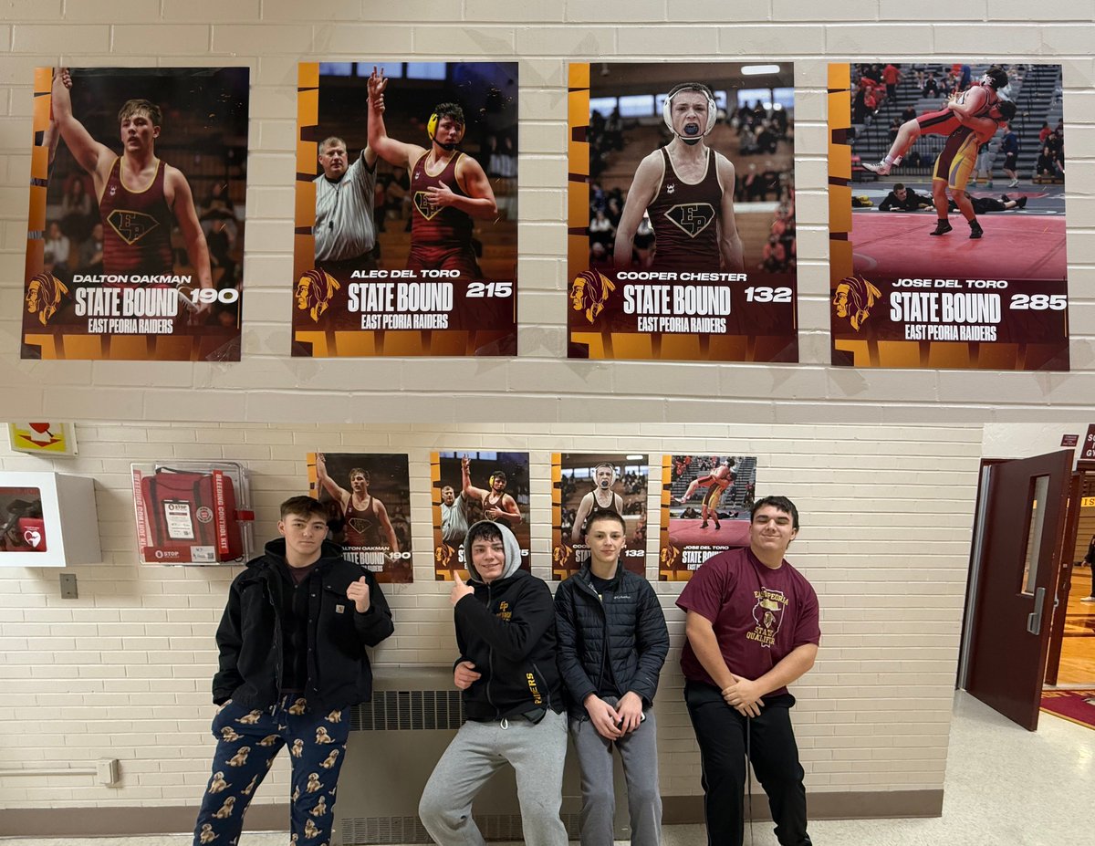 These 4 wrestlers are off to Champaign to compete at IHSA State! We wish them the best of luck. They make us extremely #ProudtobeEP!