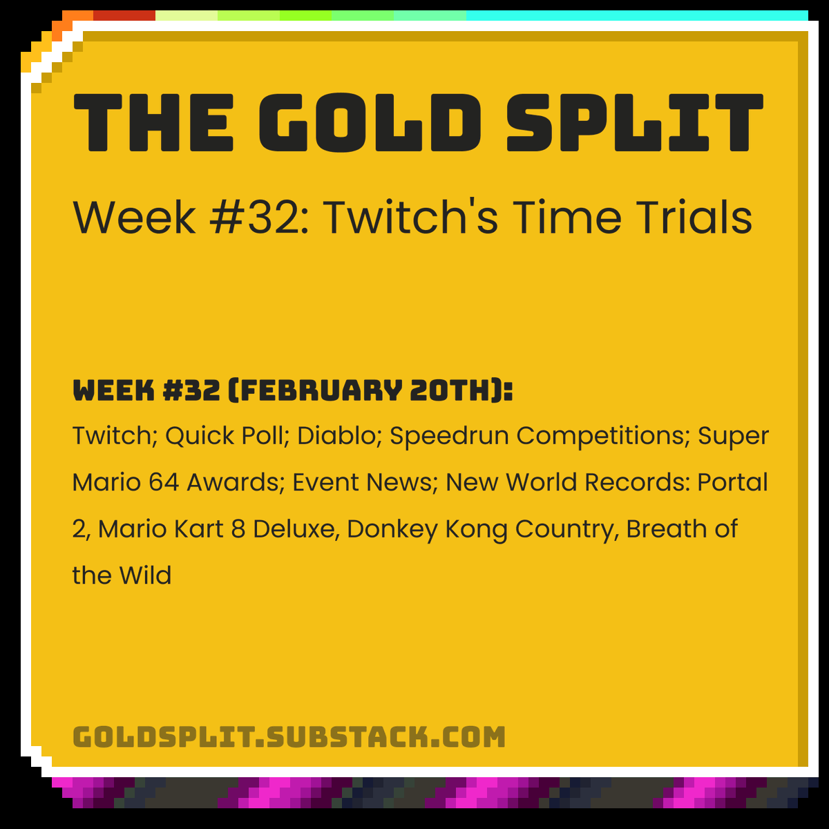 The Gold Split - A Speedrunning Newsletter tweet media