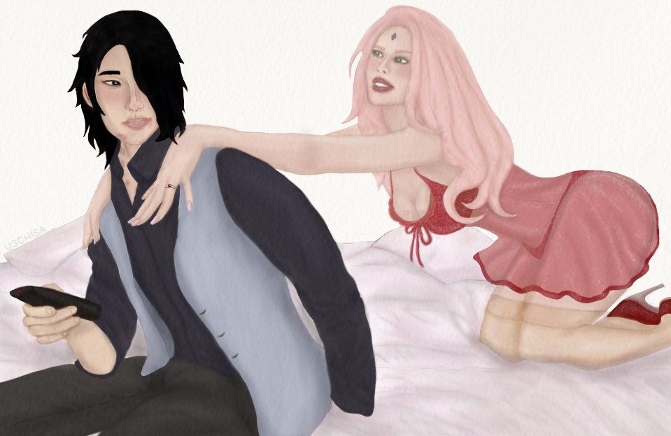 “tem marca de batom da mamãe nos seus lábios". #sasusaku