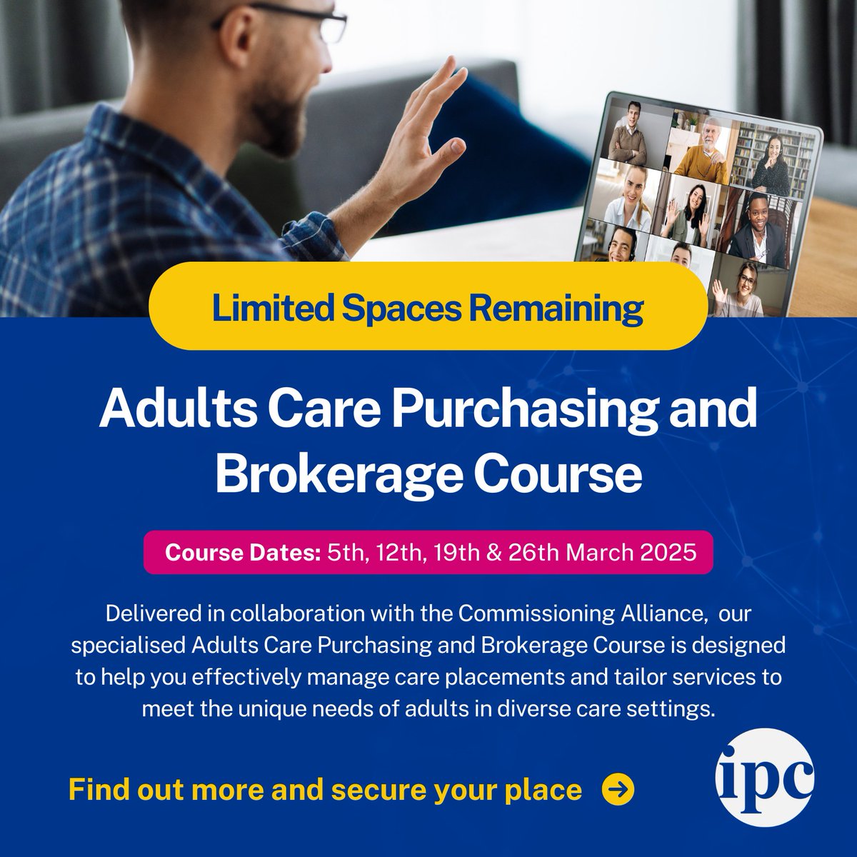 🚨 Last few places for the Adults Care Purchasing &amp; Brokerage course – March 2025 start!

Enhance your skills in referrals, commissioning, negotiation, and contract management while learning from industry experts.

Book now 👉 ipc.brookes.ac.uk/course/care-pu…