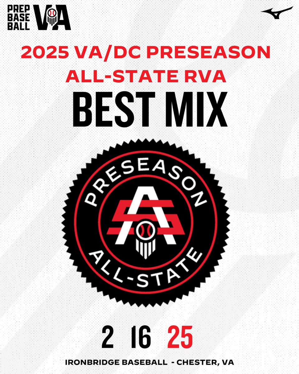 PrepBaseballVA's tweet photo. ⭐ VA/DC Preseason All-State RVA Superlatives ⭐
Best Mix
Take a look at the players with the best mix from our Preseason All-State RVA event.
🔗 https://t.co/rkPAQWWGYu
#VAPAS https://t.co/AJKACnsI2b