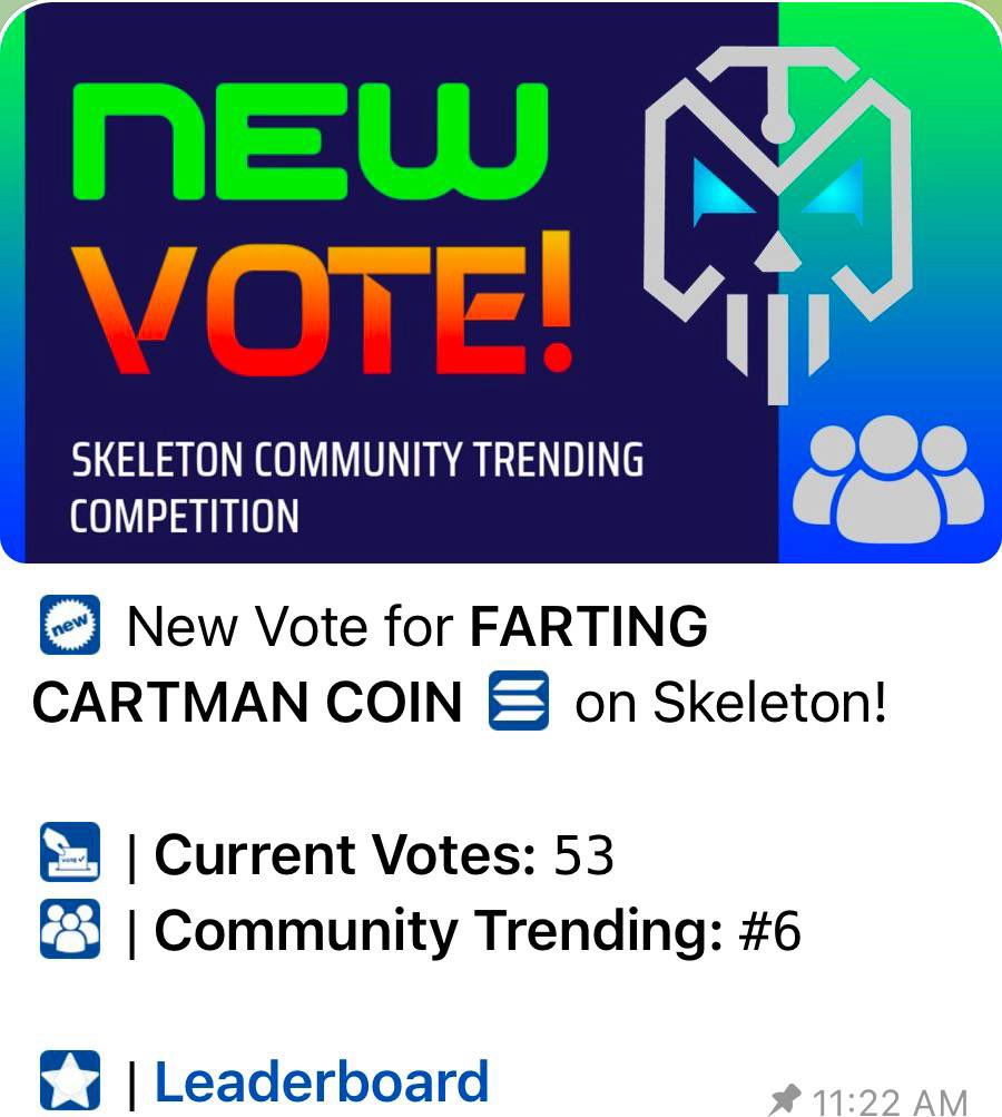 FartCartmanSol's tweet photo. IS YOUR COMMUNITY COIN TRENDING ON ALL VOTE BOTS?! 

$FARTCART IS! 💨

JOIN THE FARTING FAMILY!💨

4Qr2i8Hbw3QkFqKGpSn83ZVCCSAgihYTLFvnrD8Fpump

https://t.co/jBGreXkXZE https://t.co/6YCtyb78J1