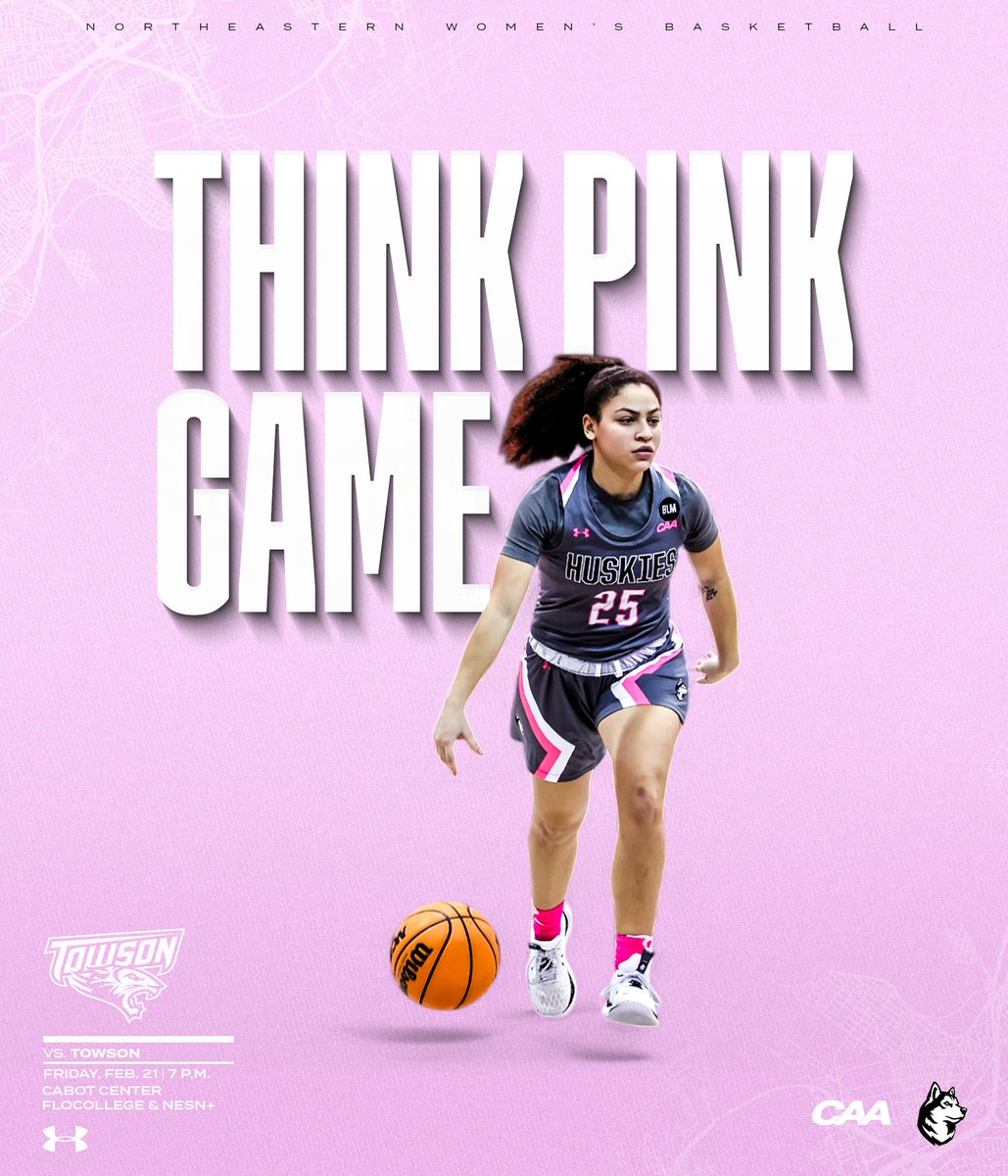 Think Pink 💗

🆚 Towson
⏰ 7 p.m.
📍 Cabot Center | Boston, Mass.
📊 NUHuskies.com/stats
📺 <a href="/NESN/">NESN</a>+
💻 tinyurl.com/29bauzex