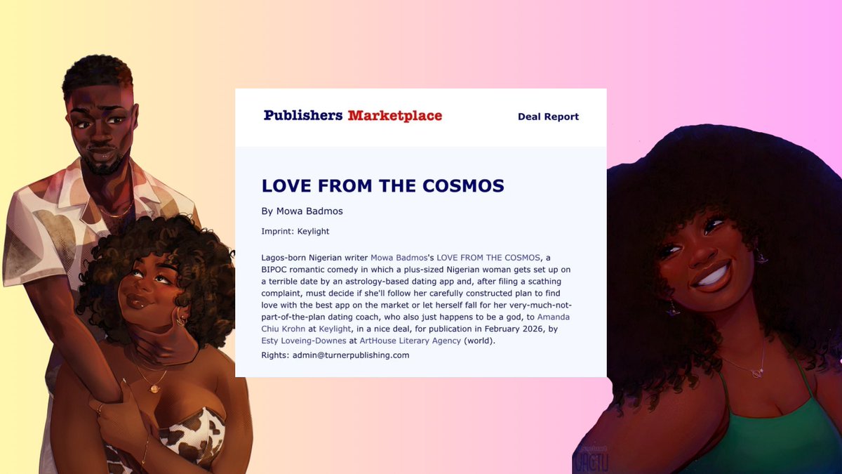 🪐 LOVE FROM THE COSMOS 🪐out Feb 2026!

Truly cannot wait for you to meet my first borns, Moyo &amp; Niyi, in this astrology-influenced romcom 🤍

This one’s for the lovers, and most importantly, Black women!