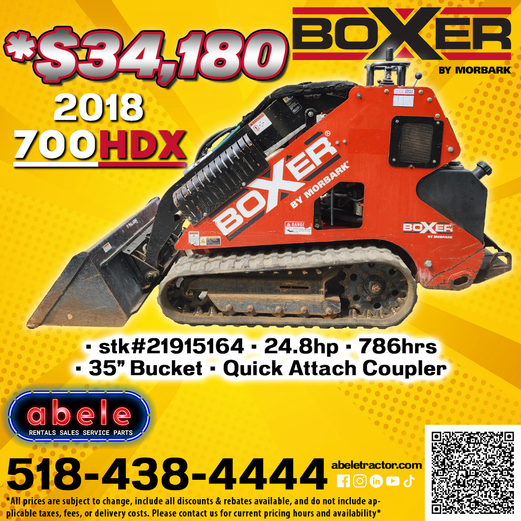 AbeleTractor's tweet image. Boost your summer contracting game with the 2018 Morbark Boxer 700HDX! this compact loader is perfect for pool installations, landscaping, and more. Call/Text Abele Tractor at 518-438-4444 
@MorbarkLLC
#MorbarkBoxer #CompactLoader #ConstructionEquipment #AbeleTractor
