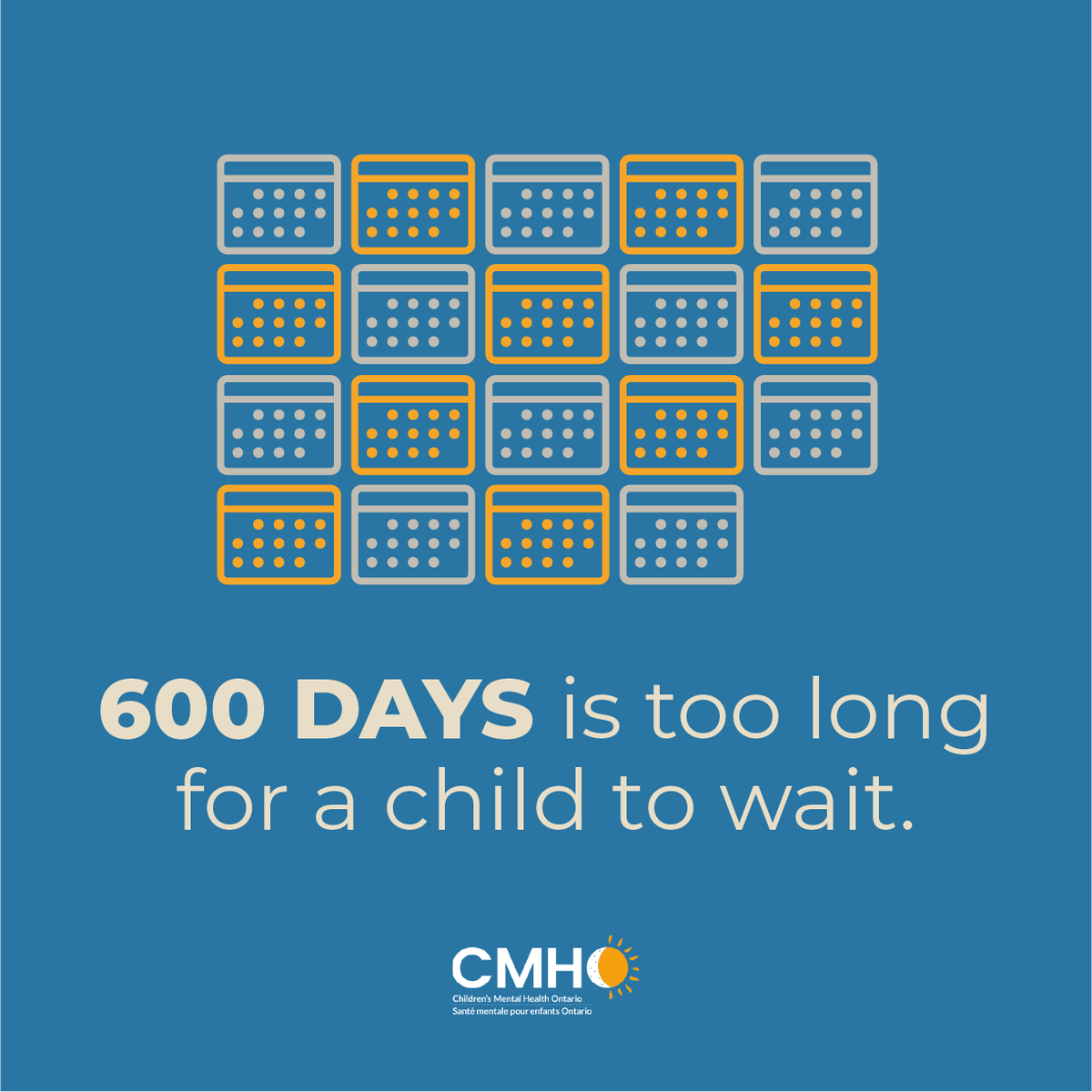 In Northern Ontario, some kids wait up to 600 days—19 months—for mental health care. Severe staff shortages and service gaps leave families without the help they need.

Learn more: cmho.org/pre-budget-sub…

#ChildrensMentalHealth #KidsCantWait #Ontario #OntarioElection #OnPoli