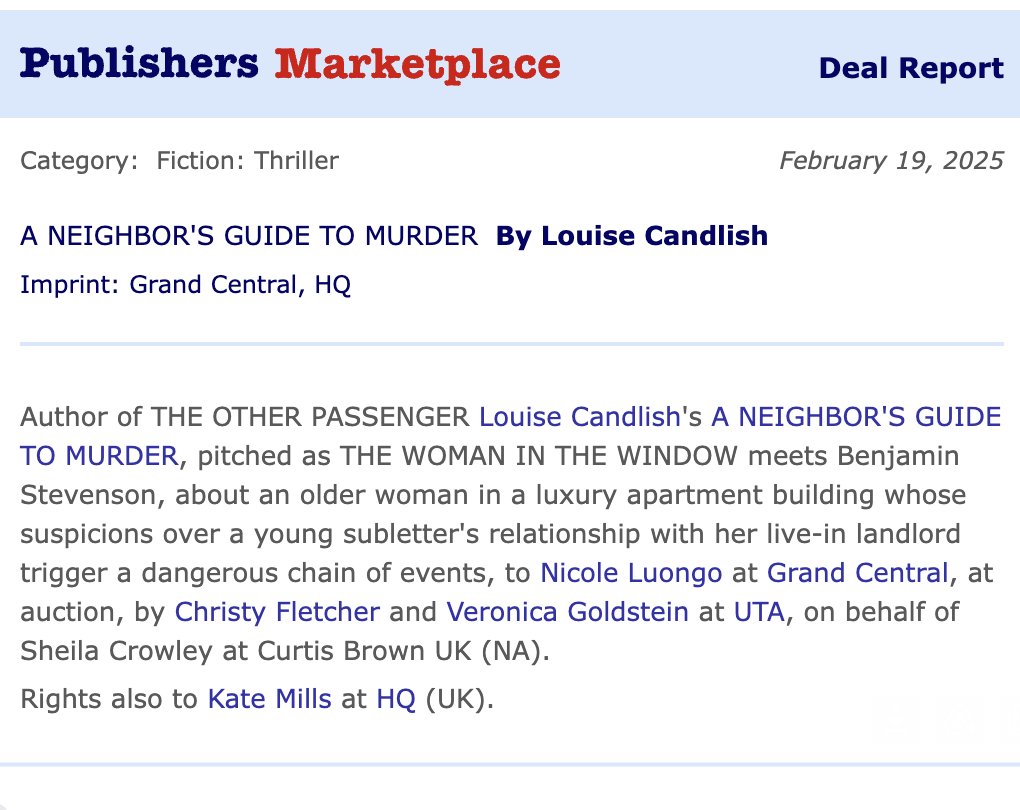 Louise Candlish #ANeighboursGuideToMurder tweet media