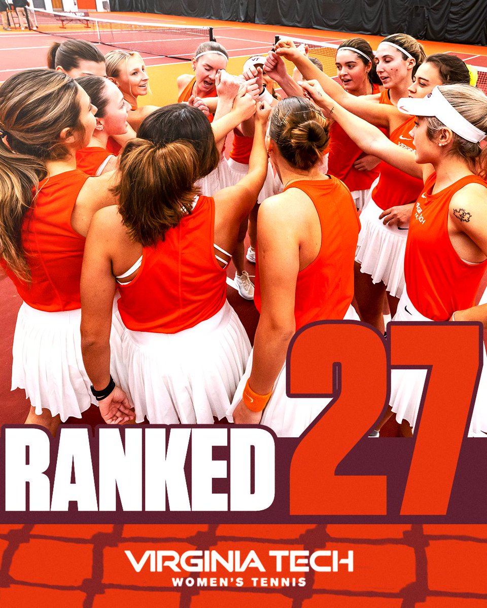 In the polls headed into conference play with our highest ranking in team history 🙌

#Hokies🦃🎾