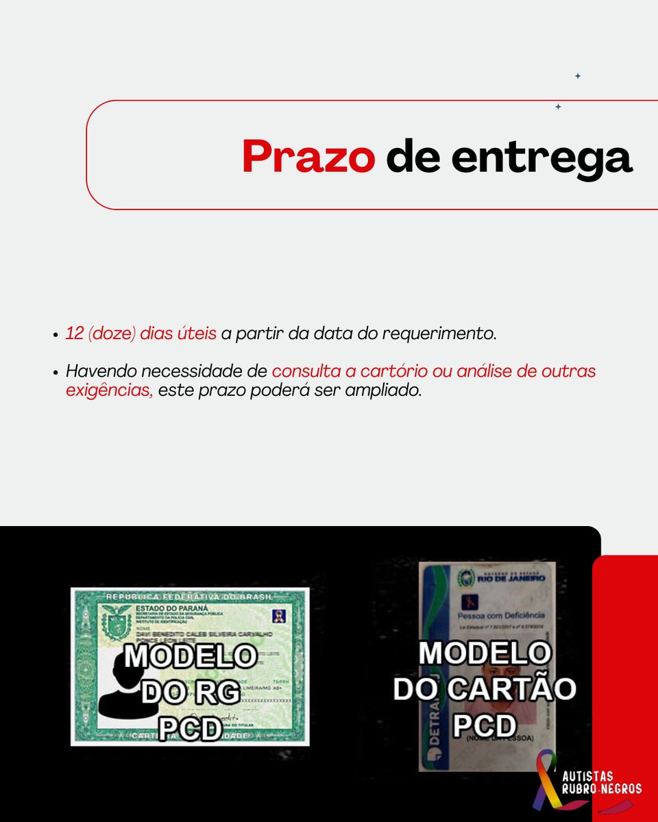AutistasRN's tweet image. Saiba como retirar o RG PCD no RJ!

Pessoas com deficiência (PCD), incluindo autistas, tem direito a um RG com identificação especial? 

Veja como proceder. 

PAIXÃO, INCLUSÃO, MENGÃO!
#autismo #pcd  #inclusão #flamengo