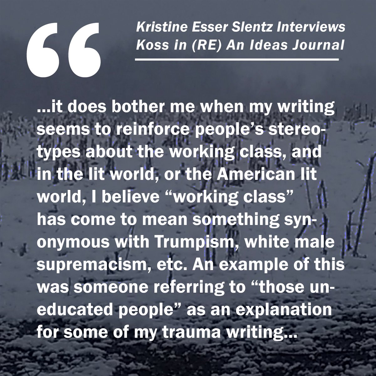 Koss (Insta: @koss_singular) (@koss51209969) on Twitter photo Very grateful for this interview in @reanideasjournal, (Re) An Ideas Journal, today. Thank you, <a href="/keslentz/">KRISTINE ESSER SLENTZ</a> for your time and thoughtfulness in this interview. And thank you, Felice Neals and @  H.E. Fisher for the publication!
bit.ly/interview-kossโฆ
<a href="/diodeeditions/">Diode Editions ๐ต๐ธ๐ต๐ธ๐ต๐ธ</a>
#poetry Very grateful for this interview in @reanideasjournal, (Re) An Ideas Journal, today. Thank you, <a href="/keslentz/">KRISTINE ESSER SLENTZ</a> for your time and thoughtfulness in this interview. And thank you, Felice Neals and @  H.E. Fisher for the publication!
bit.ly/interview-kossโฆ
<a href="/diodeeditions/">Diode Editions ๐ต๐ธ๐ต๐ธ๐ต๐ธ</a>
#poetry