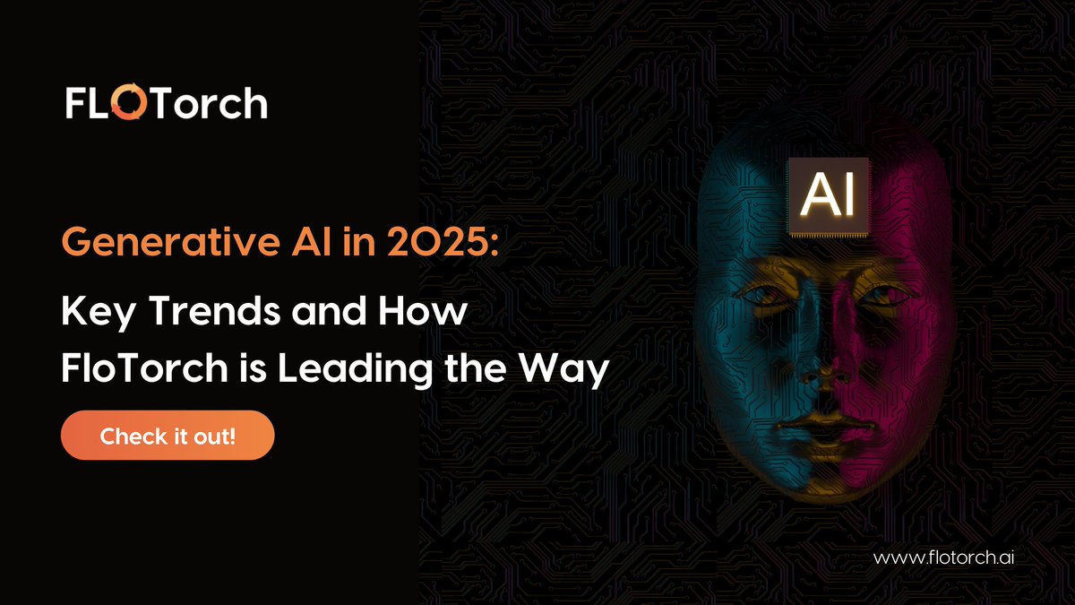 flo_torch_ai's tweet image. Generative AI in 2025! What to expect? From smarter models to enhanced scalability, explore the latest trends and how FloTorch is ahead of the curve. Read more: flotorch.ai/blog/generativ…

#flotorch #artificialintelligence #machinelearning #techtrends #futureofai #aitransformation