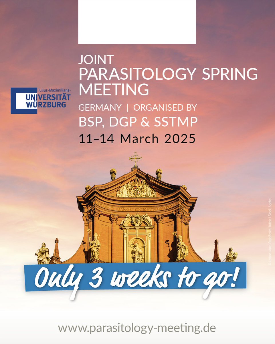 British Society for Parasitology (@bspparasitology) on Twitter photo 🚨 Three weeks until the big Joint #Parasitology Spring Meeting 2025 with <a href="/BSPparasitology/">British Society for Parasitology</a>, <a href="/SgtpSsmtp/">SSTMP</a>, & <a href="/DParasitologie/">DGParasitologie</a>! 🚨
- 𝟏𝟏-𝟏𝟒𝐭𝐡 𝐌𝐚𝐫𝐜𝐡 𝟐𝟎𝟐𝟓
- Würzburg, Germany
- Website at parasitology-meeting.de
- Registration at tinyurl.com/3x32vycr
#parasitology 🚨 Three weeks until the big Joint #Parasitology Spring Meeting 2025 with <a href="/BSPparasitology/">British Society for Parasitology</a>, <a href="/SgtpSsmtp/">SSTMP</a>, & <a href="/DParasitologie/">DGParasitologie</a>! 🚨
- 𝟏𝟏-𝟏𝟒𝐭𝐡 𝐌𝐚𝐫𝐜𝐡 𝟐𝟎𝟐𝟓
- Würzburg, Germany
- Website at parasitology-meeting.de
- Registration at tinyurl.com/3x32vycr
#parasitology