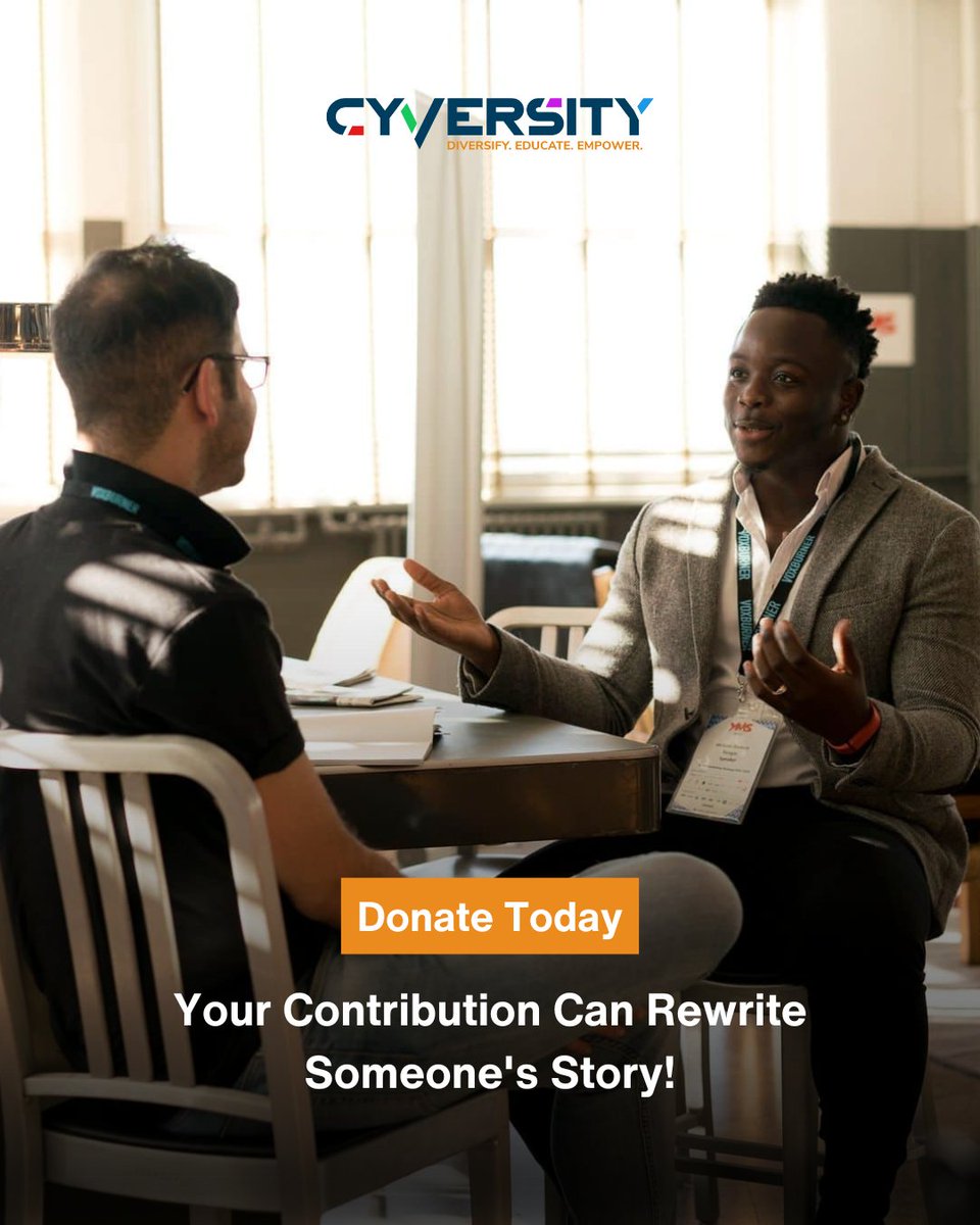 Donate to help change a life.

Your support enables Cyversity to offer essential programs like cybersecurity training for underrepresented groups, mentorship opportunities, and scholarships.

Make a direct impact by donating today at donorbox.org/general-campai…. 

#Cybersecurity