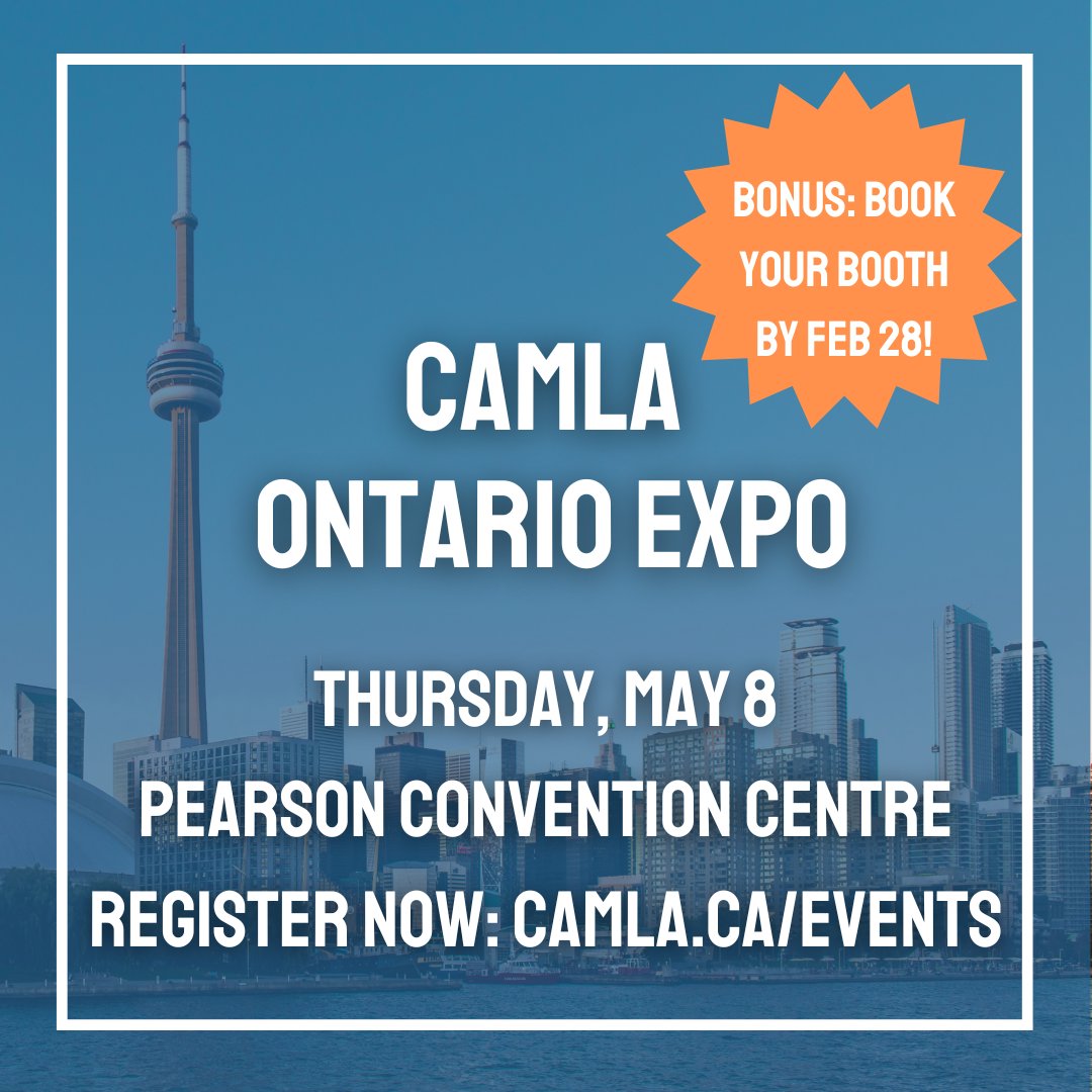 Book your booth by Feb 28 and receive 2 free passes to share with your mortgage broker/agent partners!

Book your booth here: camla.ca/ontario-expo-2…

Attendee costs have been deeply discounted – at just $25. Register here: camla.ca/ontario-expo-2…

#camlaONexpo2025 #CAMLA