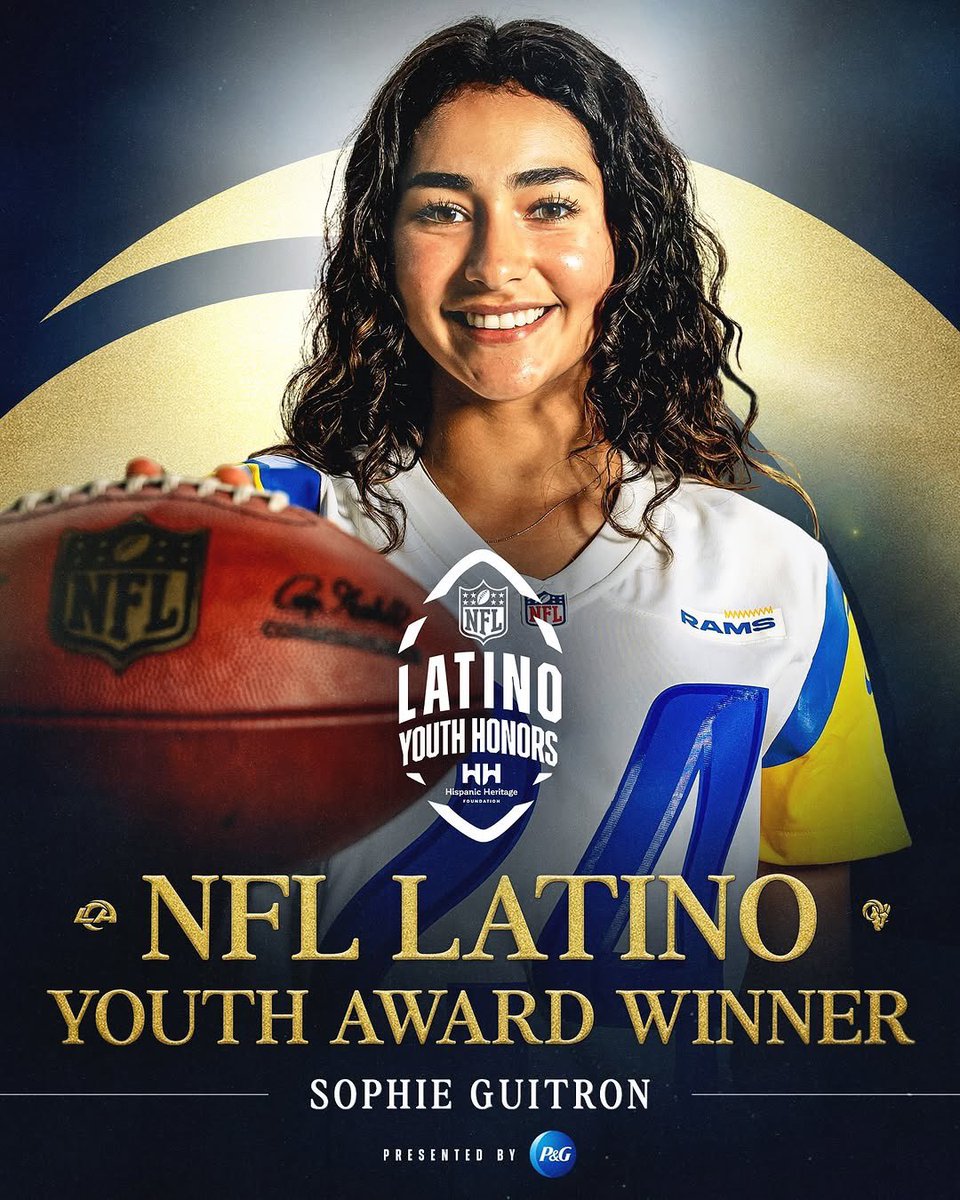 ellasportsfdn's tweet photo. Congratulations to Ms. @sophie_flagfootball (and all recipients) for this amazing recognition!
Keep making everyone proud! 💪🏽✨🏈
#ellasportsfoundation #latinaathletes #femaleathlete #nfl #nfllatino #nfllatinoyouthhonors #rams #vamosrams #losangelesrams https://t.co/TVyMA1Mmdf