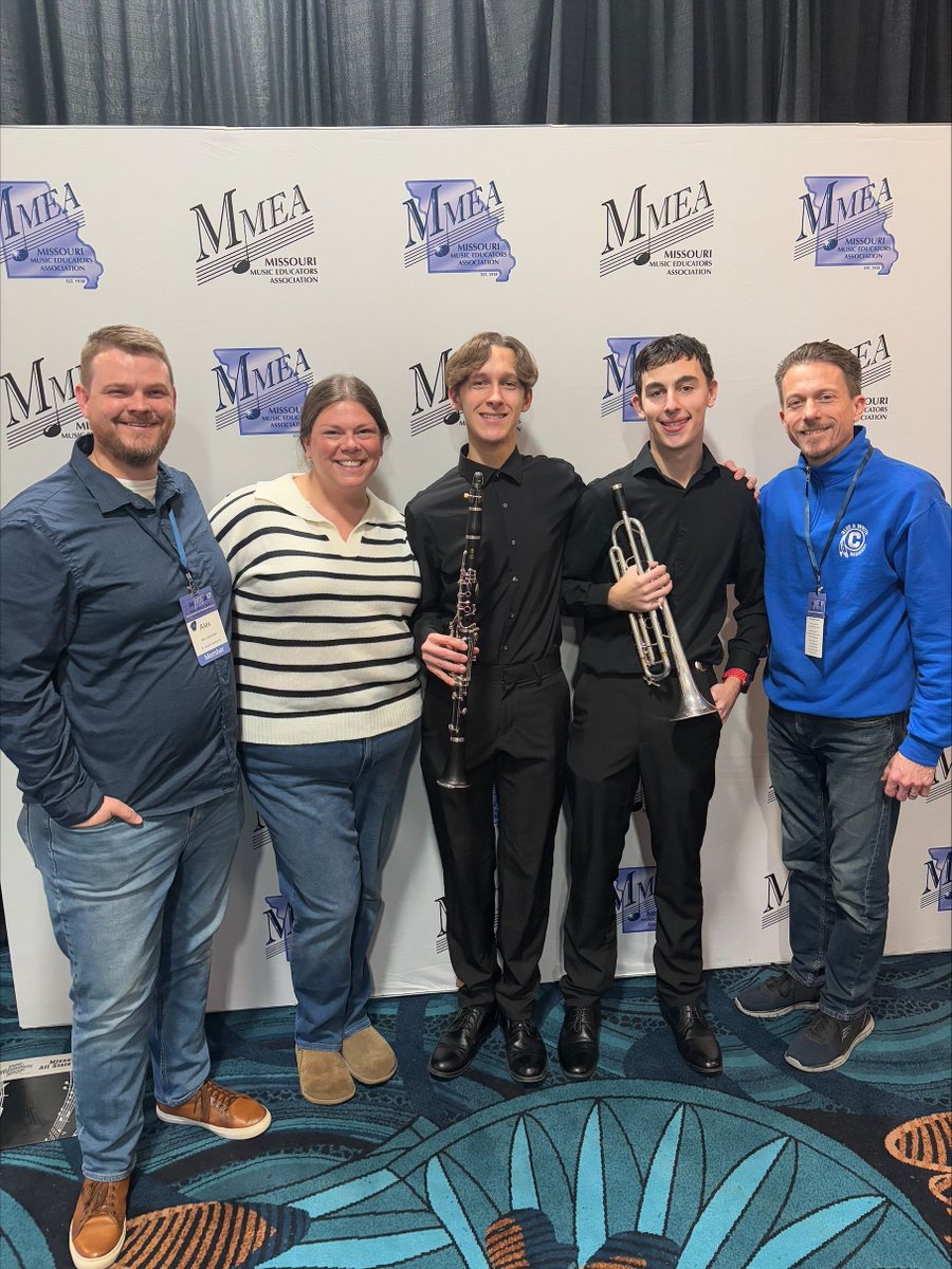 Congrats to Central's Daeton Fitzpatrick &amp; Jayden Ingram for making the Missouri All-State Band! 🎶 Jayden (senior) earned 2nd chair trumpet, &amp; Daeton (junior) secured 2nd chair clarinet. Only 108 students statewide were selected! 👏🎺🎷 #MissionPossible #CHSProud