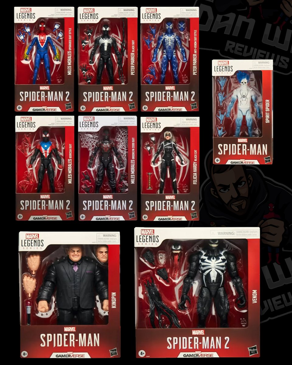 DanWhoReviews's tweet photo. EVERY SPIDER-MAN GAMERVERSE MARVEL LEGENDS REVEAL FROM TODAYS STREAM 🕸️🕷️

#spidermanps5 #milesmorales #marvel #marvellegends #spiderman https://t.co/l0VLapSASa