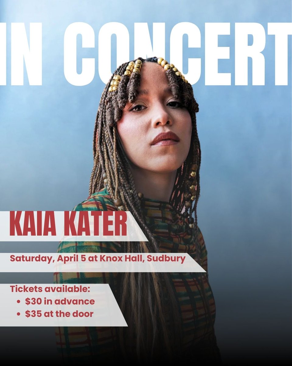 Northern Lights Festival Boréal (@nlfb_festival) on Twitter photo An Evening with <a href="/kaiakater/">Kaïa Kater</a> - April 5th at Knox Hall in Sudbury. Get your tickets now at nlfb.ca/tickets An Evening with <a href="/kaiakater/">Kaïa Kater</a> - April 5th at Knox Hall in Sudbury. Get your tickets now at nlfb.ca/tickets