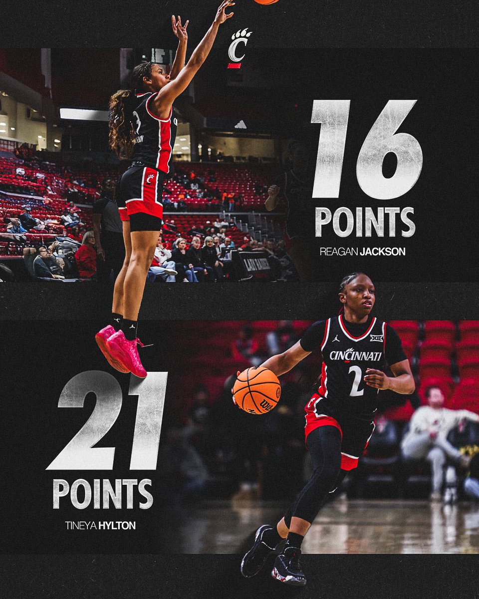 Cincinnati Women's Basketball (@gobearcatswbb) on Twitter photo Tineya sparked the momentum, and Reagan made sure it stayed rolling in her home state ๐ฅ
<a href="/_t4hylton/">Tineya Hylton</a> | <a href="/ReaganJ45/">Reagan Jackson</a> Tineya sparked the momentum, and Reagan made sure it stayed rolling in her home state ๐ฅ
<a href="/_t4hylton/">Tineya Hylton</a> | <a href="/ReaganJ45/">Reagan Jackson</a>