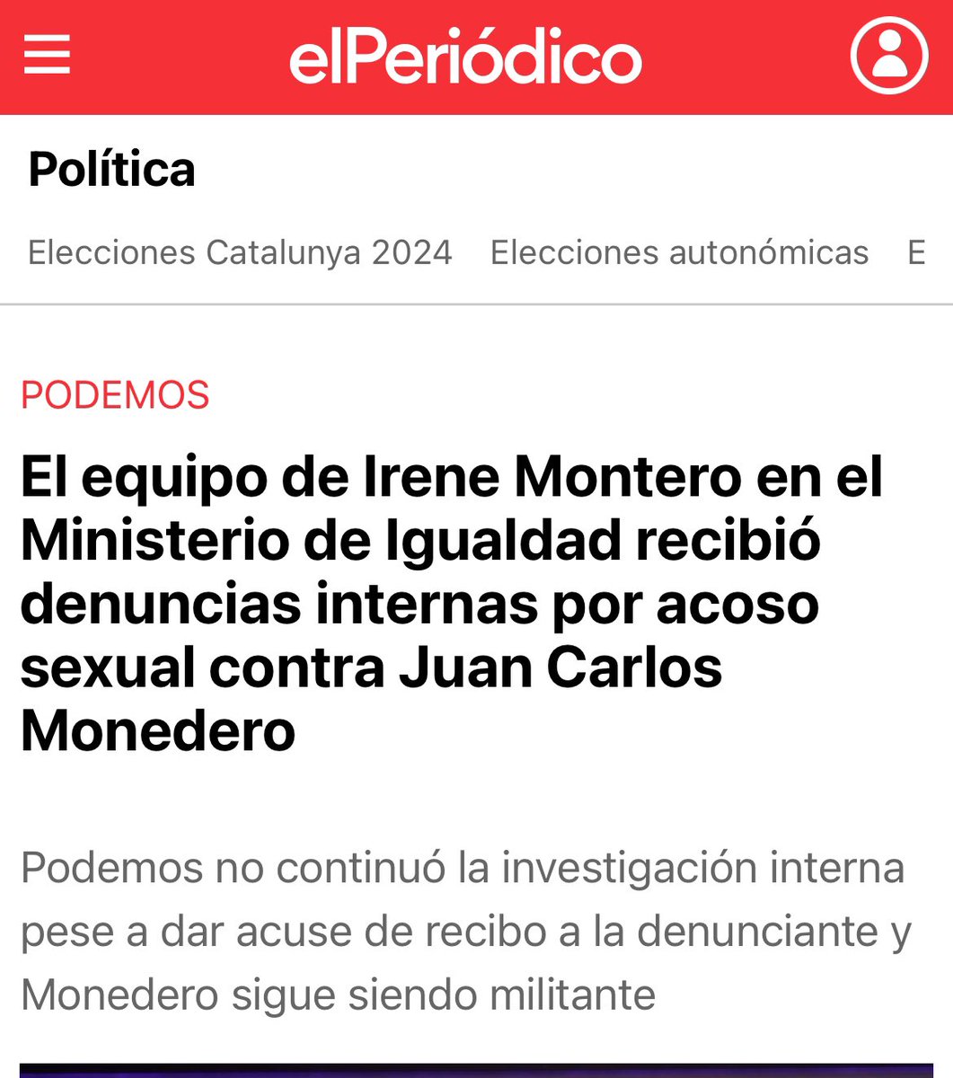 <a href="/IreneMontero/">Irene Montero</a> Feminista pero solo a veces, si la presunta agresion es de los tuyos…se pasa por alto.