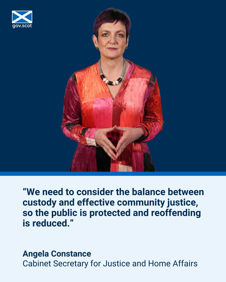 An independent review will look at how community justice and custodial sentences can best be used to reduce offending.
 
A new Commission set up to lead the review will make recommendations to @ScotGov by the end of the year.

➡️ow.ly/VN5n50V3Gg2