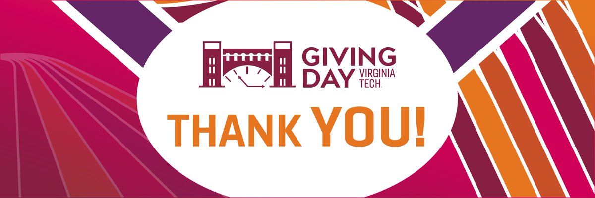 #VTGivingDay is a wrap! THANK YOU for helping us cross the finish line! Our program, students and faculty all benefit when Hokies come together!