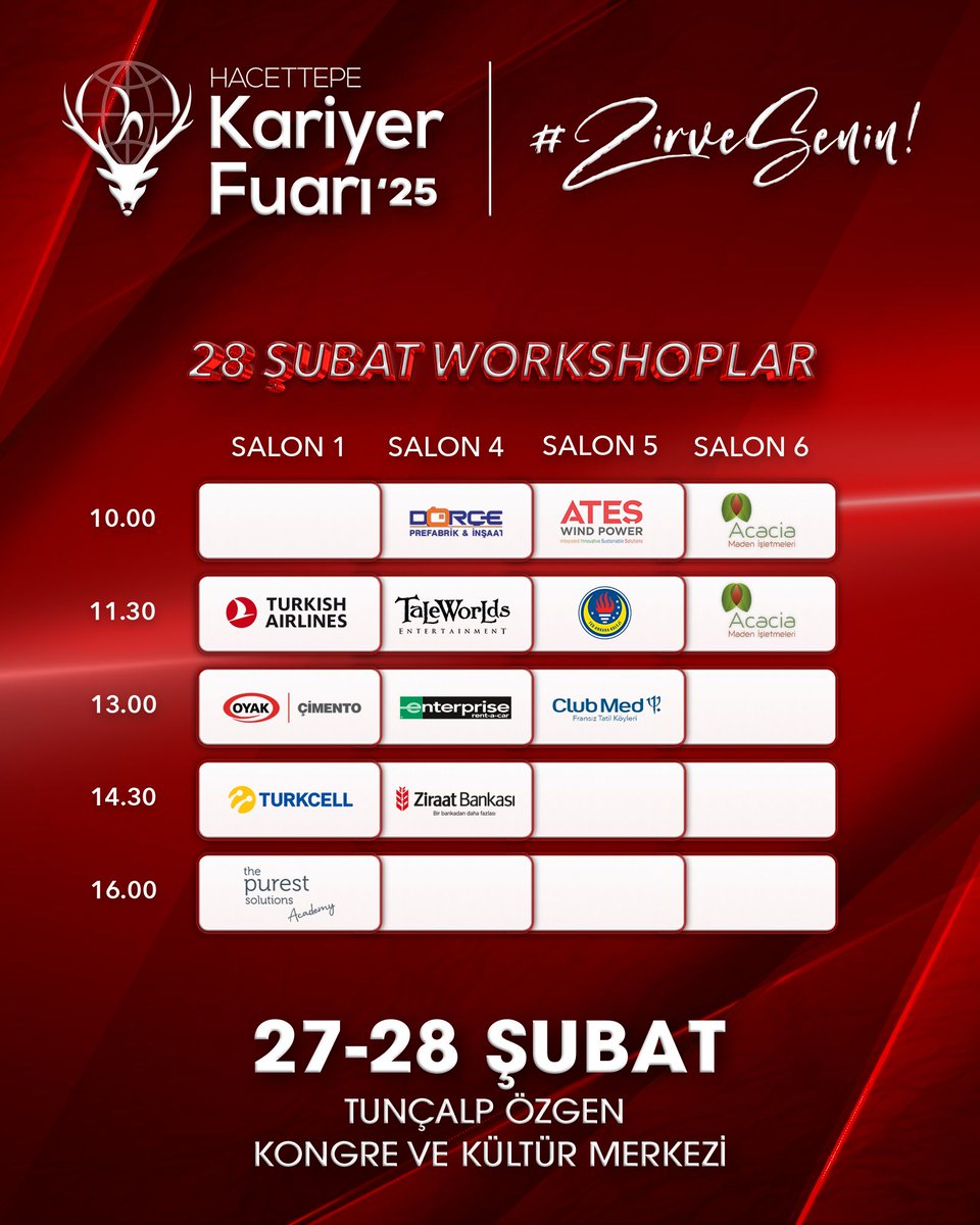 Alanında öncü firmaların workshop oturumları ve eşsiz sanal gerçeklik (VR) deneyimi ile 28 Şubat’ta sizlerle! 

Workshop oturumlarına mobil uygulama veya web sitesi üzerinden kayıt olabilir, sanal gerçeklik (VR) deneyimi için fuar alanında salonlara uğrayabilirsiniz.