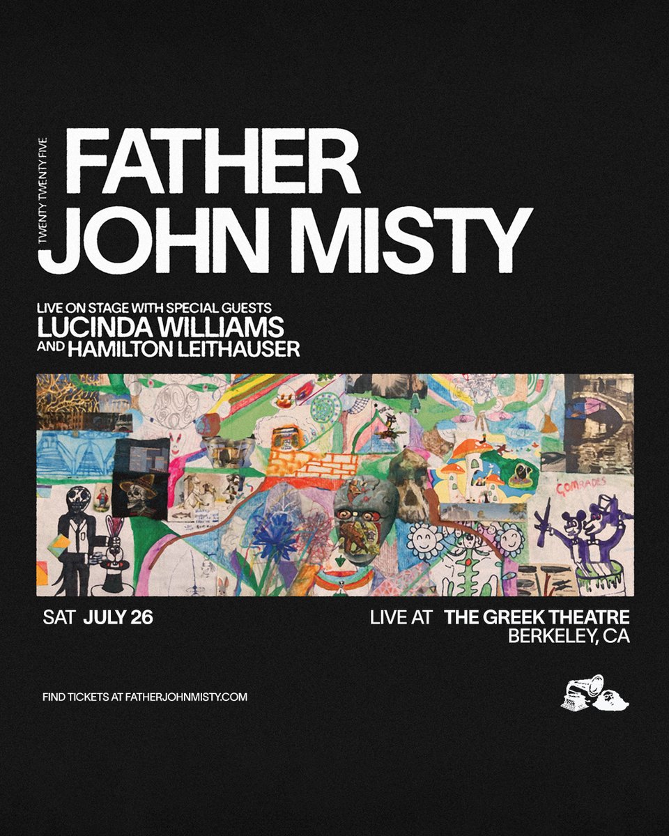 Greek Theatre at UC Berkeley (@greekberkeley) on Twitter photo JUST ANNOUNCED ๐จ <a href="/fatherjohnmisty/">Father John Misty</a> returns to Berkeley on Saturday, 7/26 with special guests <a href="/happywoman9/">Lucinda Williams</a> and <a href="/HLeithauser/">Hamilton Leithauser</a> ๐ผ๏ธ Presale begins Thursday, 2/27 at 10am with password = chateau ๐
๐๏ธ: Tickets on sale Friday, 2/28 at 10am!
โน๏ธ: bit.ly/42UCDPu JUST ANNOUNCED ๐จ <a href="/fatherjohnmisty/">Father John Misty</a> returns to Berkeley on Saturday, 7/26 with special guests <a href="/happywoman9/">Lucinda Williams</a> and <a href="/HLeithauser/">Hamilton Leithauser</a> ๐ผ๏ธ Presale begins Thursday, 2/27 at 10am with password = chateau ๐
๐๏ธ: Tickets on sale Friday, 2/28 at 10am!
โน๏ธ: bit.ly/42UCDPu