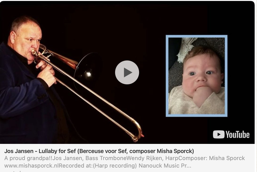 My special guest on bass trombone player Jos Jansen has a new single out called Sef, the name of and an ode to his first grand child. Enjoy!  #bastrombone #music... youtu.be/K6Tngezn9wA?si…