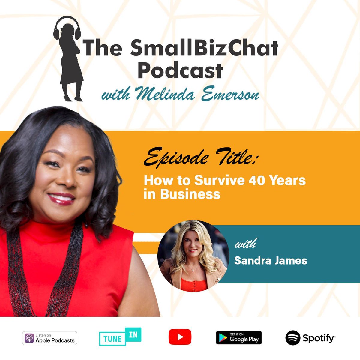 💡 How to Be a Boss Chick for Over 40 Years! 
🔥 Sandra James, a serial entrepreneur, shares her journey of building multi-million-dollar businesses on this week’s #SmallBizChat Podcast.
📺 Watch on Melinda Emerson’s YouTube: buff.ly/414hBwD