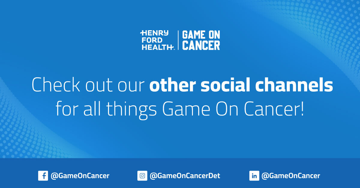 GameOnCancerDET's tweet image. We're making a move! While this account will no longer be active, you can stay connected with all things Game On Cancer by following us on [Instagram, Facebook, and LinkedIn]. Join us there for updates, events, and ways to support the fight against cancer.  #GameOnCancer