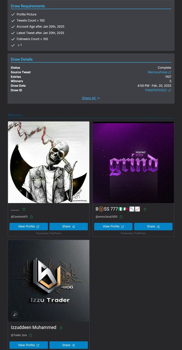 Congratulations 🎉 to winners 🏆 
<a href="/CambistaFX/">Sareed</a> 
<a href="/aminufaruk2000/">RAY</a> 
<a href="/Trader_Izzu/">Izzuddeen Muhammed</a> 

ID 1740070751023

DM <a href="/GoatFunded/">Goat Funded Trader</a> to claim