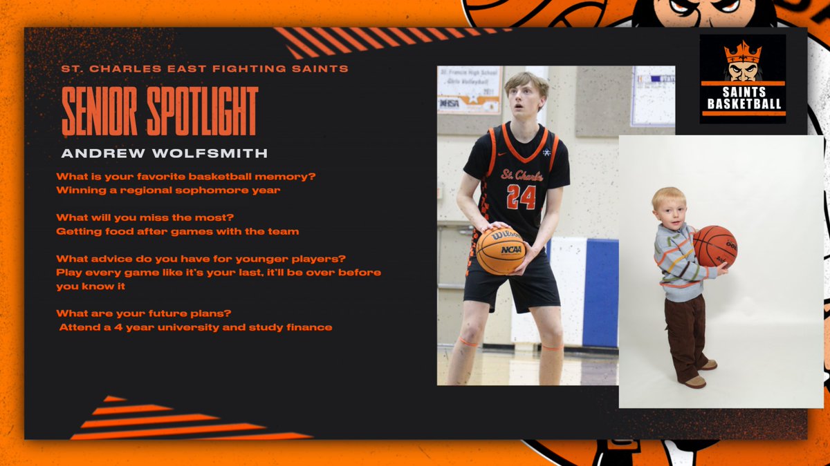 Next up in our Senior Spotlight is Andrew Wolfsmith. #SaintsPride