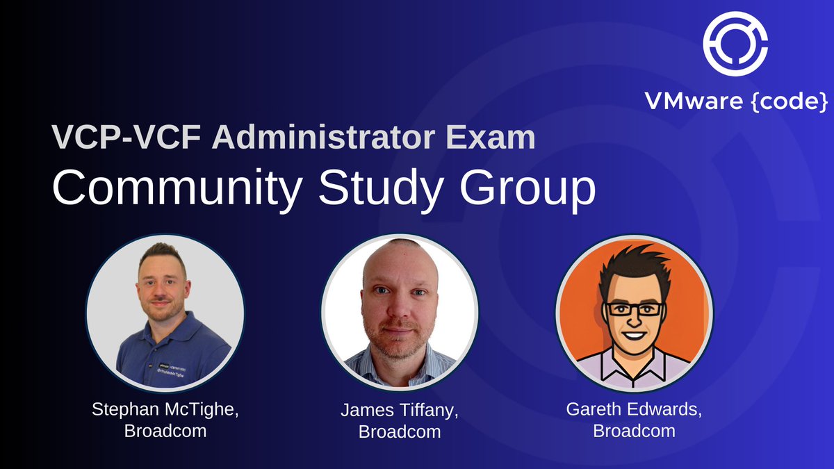 Missed Tuesday's @VMwareCode VCP - #VCF Study Group? Catch it here ⬇️ 

We covered Workload &amp; Management Domains + Objectives from the Exam Guide that align to Day 2 Operations. 

Don't miss these ongoing sessions! #vCommunity TU 9AM EST @VMwareVCF 
brcm.tech/41nkJnq