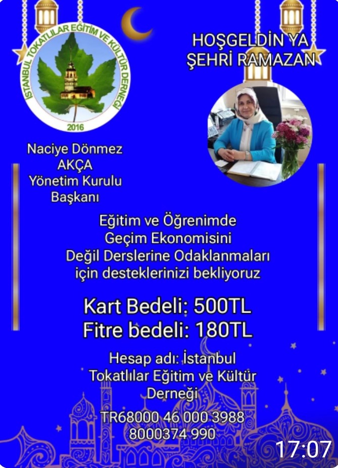 naciye_don90406's tweet photo. Eğitim ve Öğrenimdeki üniversitede öğrencilerimize geçim ekonomisini değil de derslerine odaklanmaları için destekte bulunmak ister misiniz!
Kart Bedeli:500 TL 
Fitre bedeli:180 Tl

İrtibat:05050454520

Naciye DÖNMEZ AKÇA
Yönetim kurulu başkanı
@TokatBelediye 
@TC_Maltepe https://t.co/cALqNheVPh