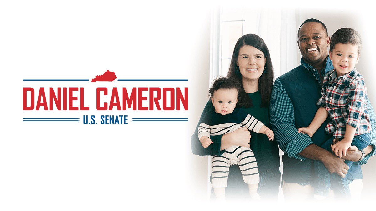 DanielCameronKY's tweet image. Kentucky, it's time for a new generation of leadership in the U.S. Senate. Let's do this.
