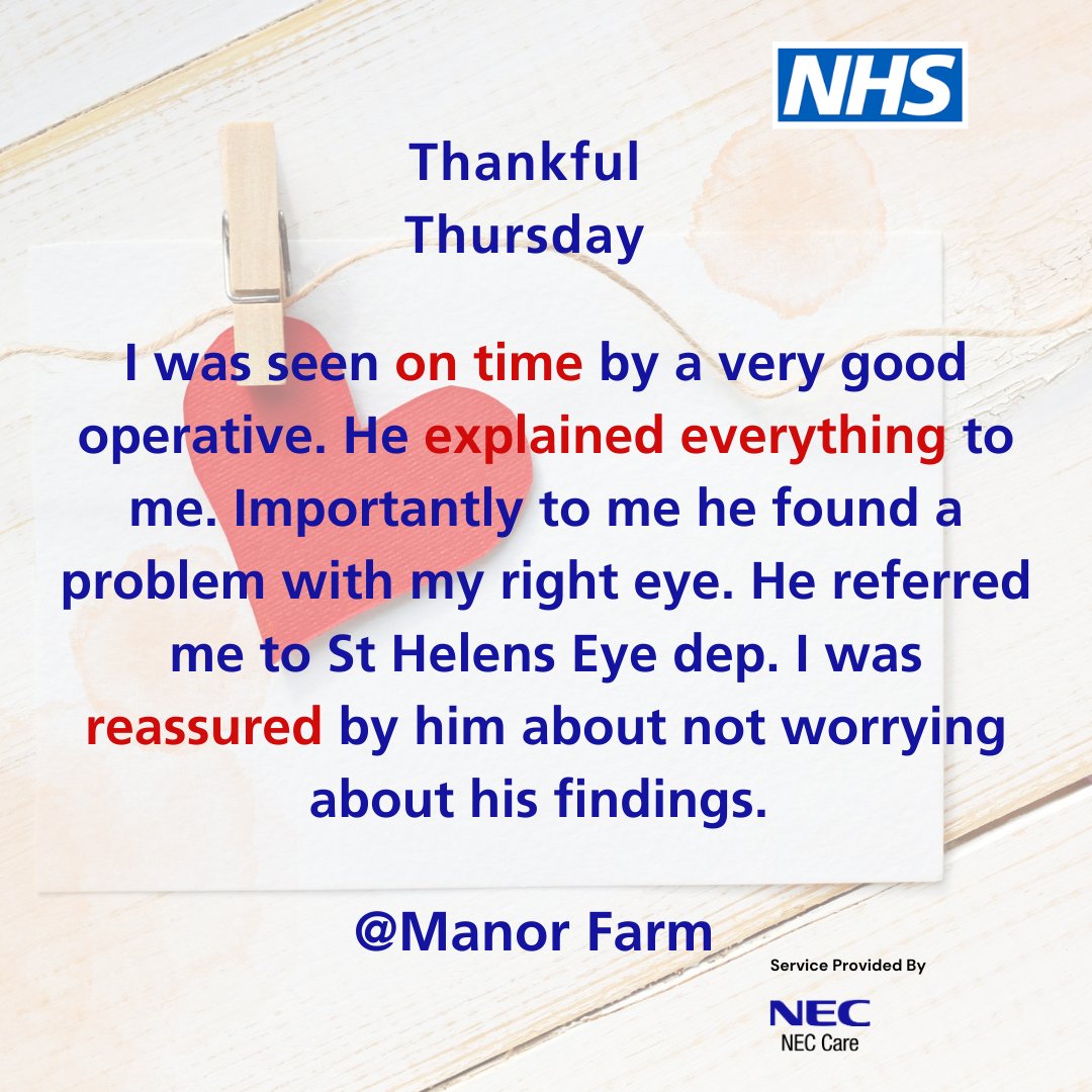 cm_neccare's tweet photo. Thankful Thursday - Thank you for your feedback!
If you would like to recognise our staff members for their great work, don't forget to nominate them for the Values In Practice (VIP) award - NEC recognition scheme. https://t.co/eYCOETPKTA