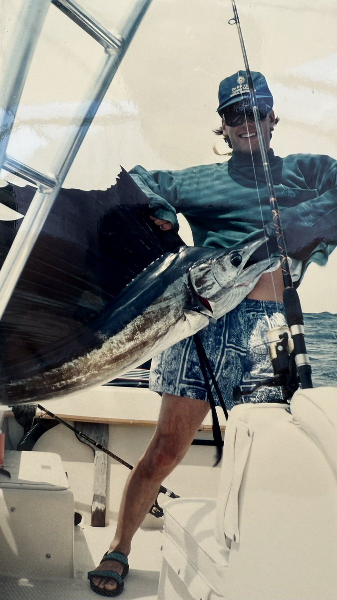 PeterUncharted's tweet photo. Here’s a throwback to 1990 on my first boat, catching sailfish on 6lb test. 35 years ago today! https://t.co/fTVvElWDtv