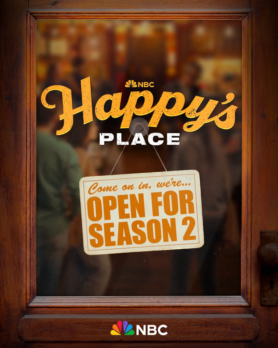 nbc's tweet photo. next round is on us. 🍻 season 2 of #HappysPlace is coming to nbc https://t.co/IcOtk76l9T