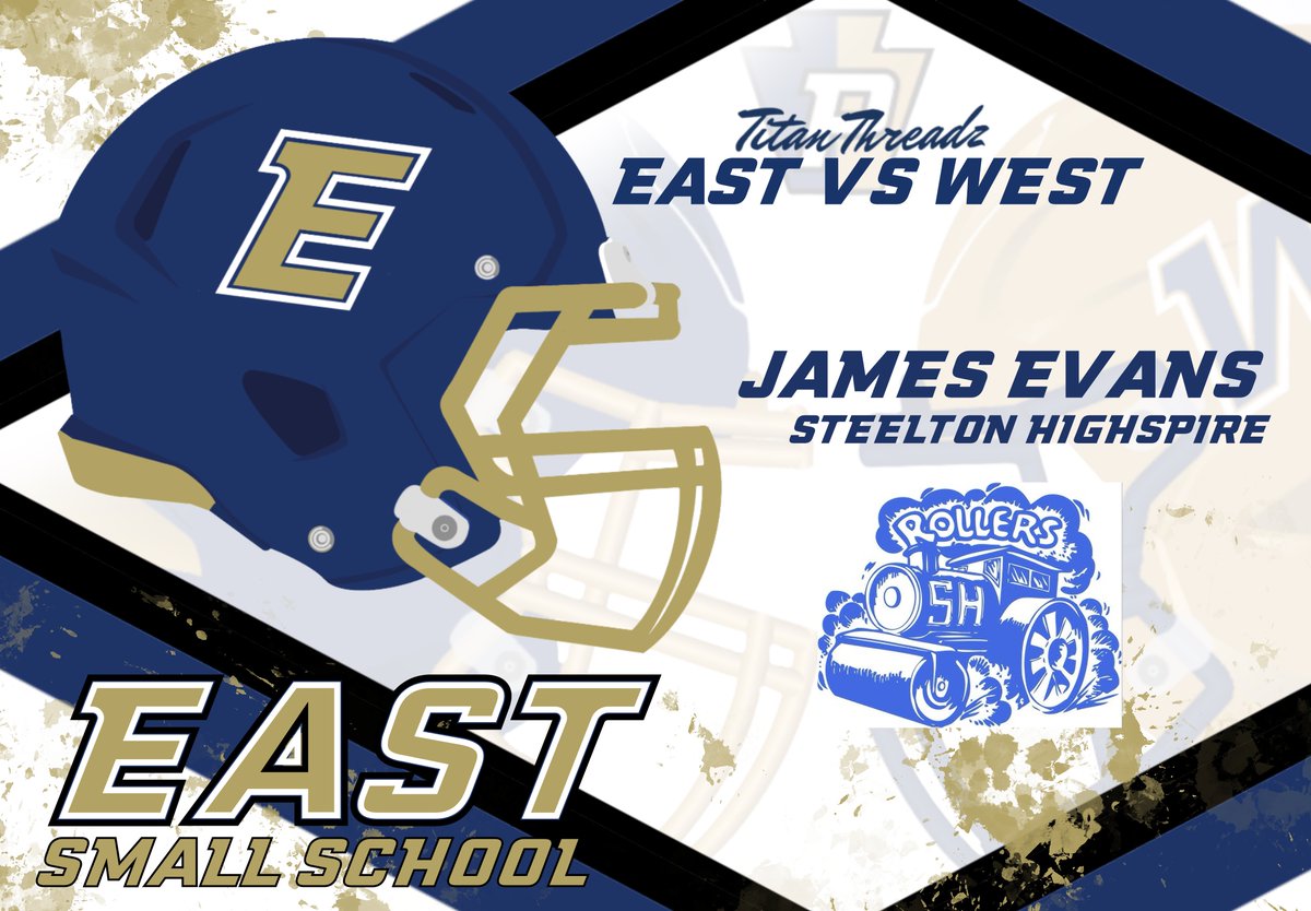 PSFCA_'s tweet photo. @TitanThreadz
E/W All Star Game Small School East Roster! East will be the visitors! Join me in congratulating the following players for SMALL SCHOOL EAST: 
WR - Noah Dolbin
WR - Charles Warren
WR - James Evans
WR - Carmine Diaz
https://t.co/vxeuW0B6aE https://t.co/K2YbZiOK0n