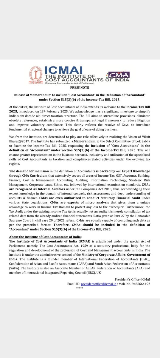 cma_ajaykr's tweet photo. #CMACSfortaxaudit 
@PMOIndia ,@nsitharaman @narendramodi https://t.co/SKugfO7AEg