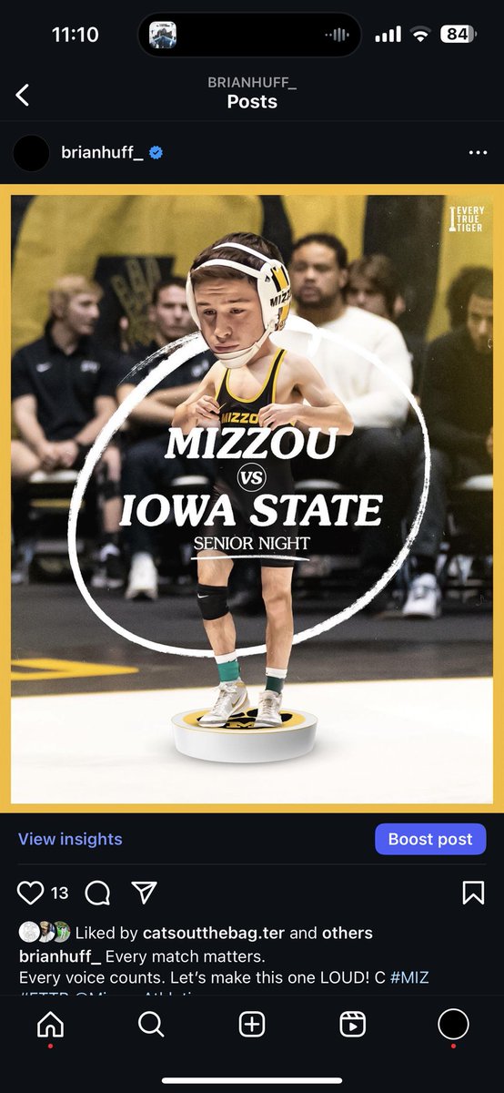 Brian Huff (@brianhuff23) on Twitter photo Every match matters.
Every voice counts. Let's make this one LOUD! C #MIZ
#ETTB <a href="/MizzouAthletics/">Mizzou Athletics</a>
<a href="/MizzouWrestling/">Mizzou Wrestling</a>
17 : Saturday, February 22nd
•: 12:00 pm CT
: Columbia, MO Every match matters.
Every voice counts. Let's make this one LOUD! C #MIZ
#ETTB <a href="/MizzouAthletics/">Mizzou Athletics</a>
<a href="/MizzouWrestling/">Mizzou Wrestling</a>
17 : Saturday, February 22nd
•: 12:00 pm CT
: Columbia, MO