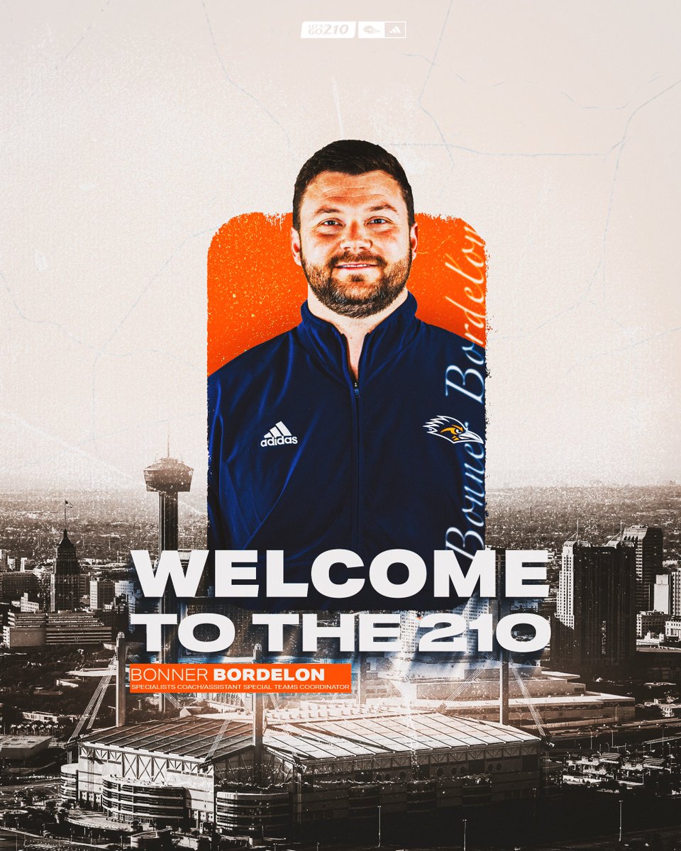 𝓦𝓮𝓵𝓬𝓸𝓶𝓮 𝓽𝓸 𝓽𝓱𝓮 𝟐𝟏𝟎… 
 
We are excited to announce the addition of Coach Bonner Bordelon ( <a href="/coachbutsa/">Bonner Bordelon</a>) as our new Specialist Coach and Assistant Special Teams Coordinator 🏈

#210TriangleOfToughness