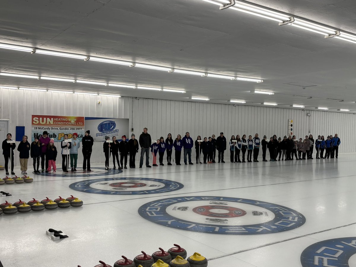Opening ceremonies at the U16 #Curling Provincials here in Gander, NL. 
18-teams ready to go!