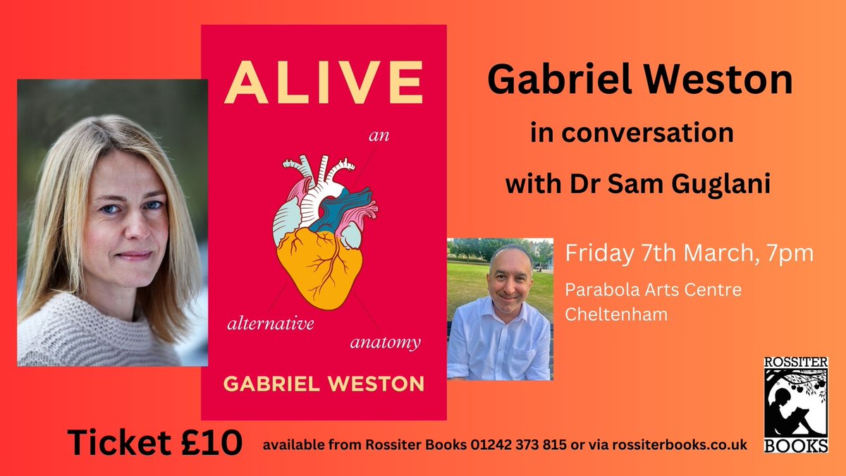 Rossiter Books (@rossiterbooks) on Twitter photo We love this book and can't wait for our event with Gabriel Weston on 7th March
'Exceptional, beautiful and absolutely absorbing' CHRIS VAN TULLEKEN <a href="/DoctorChrisVT/">Chris van Tulleken 🏳️🌈</a>
Tickets here: ticketsource.co.uk/rossiterbooks/…
<a href="/JonathanCape/">Jonathan Cape</a> We love this book and can't wait for our event with Gabriel Weston on 7th March
'Exceptional, beautiful and absolutely absorbing' CHRIS VAN TULLEKEN <a href="/DoctorChrisVT/">Chris van Tulleken 🏳️🌈</a>
Tickets here: ticketsource.co.uk/rossiterbooks/…
<a href="/JonathanCape/">Jonathan Cape</a>