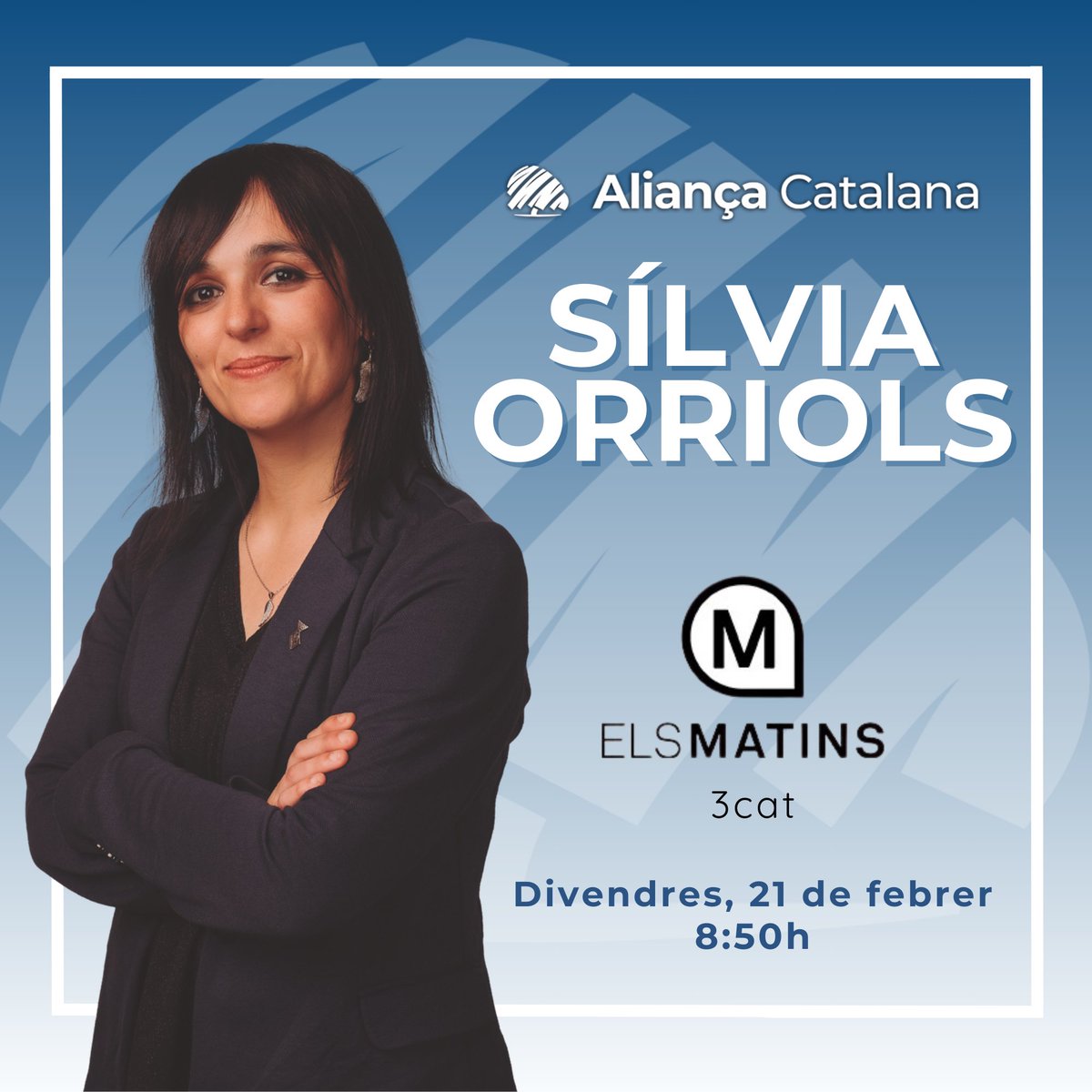 No us perdeu demà l’entrevista amb la nostra presidenta Sílvia <a href="/orriolsderipoll/">Sílvia Orriols</a>!

💙 #SalvemCatalunya