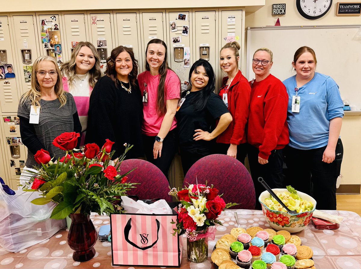 #MercyCarthage would like to congratulate Lauren Dawald (third from left) on passing her NCLEX and becoming an RN! Last week, some of her co-workers held a graduation party to celebrate!