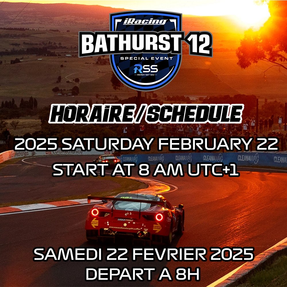 The Netflix of Racing (@netflixofracing) on Twitter photo 🇬🇧 Teams <a href="/TNOREsportTeam/">TNOR Esports</a> and <a href="/DcsEsport/">DCS Esport</a> join forces to take part in the 12h of Bathurst on <a href="/iRacing/">iRacing</a> 🔥
This Saturday February 22
Start at 8am 🌞
Arrival expected around 8pm 🌃
At the wheel will be <a href="/216iq/">Lucas MS</a> and <a href="/Nirobzeuh/">Nirobz_F1</a> 💯
Make us dream !
twitch.tv/thenetflixofra… 🇬🇧 Teams <a href="/TNOREsportTeam/">TNOR Esports</a> and <a href="/DcsEsport/">DCS Esport</a> join forces to take part in the 12h of Bathurst on <a href="/iRacing/">iRacing</a> 🔥
This Saturday February 22
Start at 8am 🌞
Arrival expected around 8pm 🌃
At the wheel will be <a href="/216iq/">Lucas MS</a> and <a href="/Nirobzeuh/">Nirobz_F1</a> 💯
Make us dream !
twitch.tv/thenetflixofra…