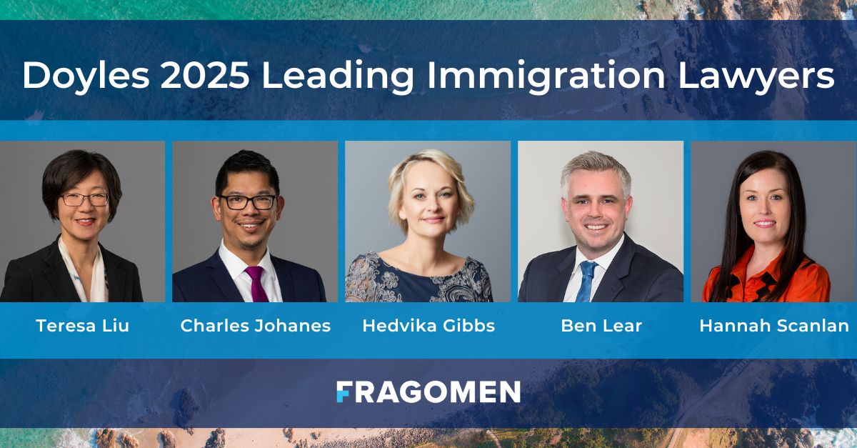 Fragomen (@fragomen) on Twitter photo We are pleased to share that five Fragomen professionals are recognised as leading #ImmigrationLawyers in the 2025 <a href="/DoylesGuide/">Doyle's Guide</a>! 🎉 Learn more here: bit.ly/4b79oet #Australia We are pleased to share that five Fragomen professionals are recognised as leading #ImmigrationLawyers in the 2025 <a href="/DoylesGuide/">Doyle's Guide</a>! 🎉 Learn more here: bit.ly/4b79oet #Australia