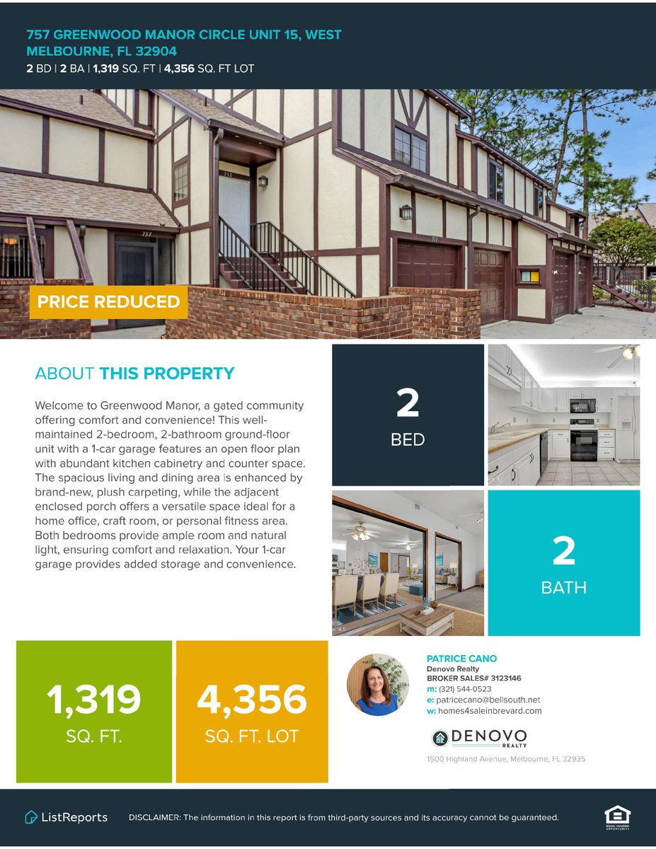 pcano5's tweet image. Great new price on this beautiful condo in Melbourne FL

$215,000.00